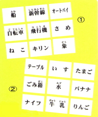言語訓練用文字カード(日本語)